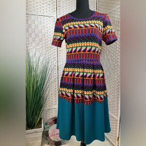 Like New LulaRoe Amelia Pleated Zip Up Dress- Med